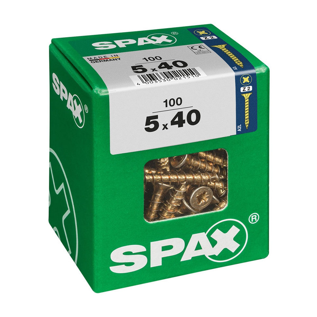 Scatola da 100 viti per facciate a testa ridotta bombata TX 4 mm - Spax
