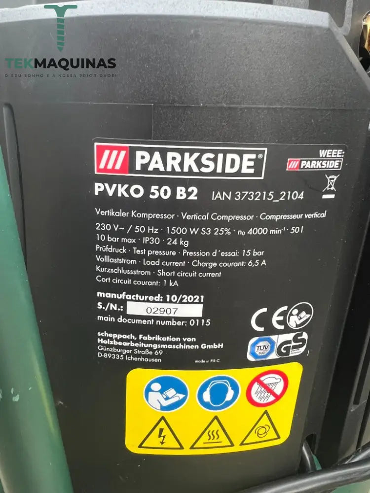 Compressor vertical PARKSIDE® »PVKO 50 volume – é do a O B2«, prioridade! sonho - tanque Tekmaquinas 10 nossa d bar, seu