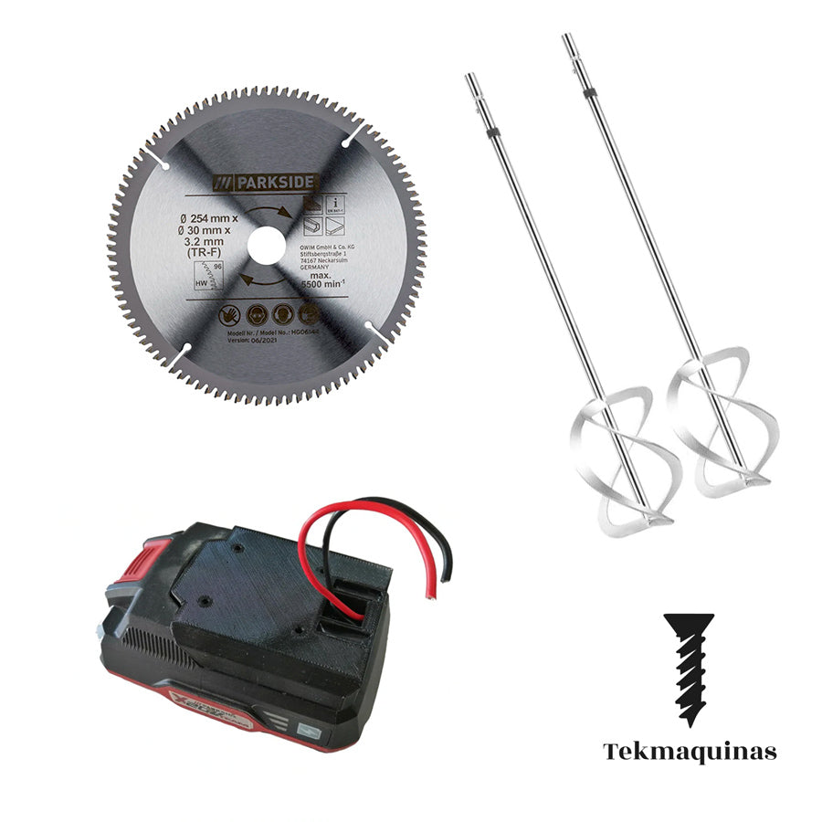 Adaptadores, Consumíveis Parkside e ferramentas Tekmaquinas