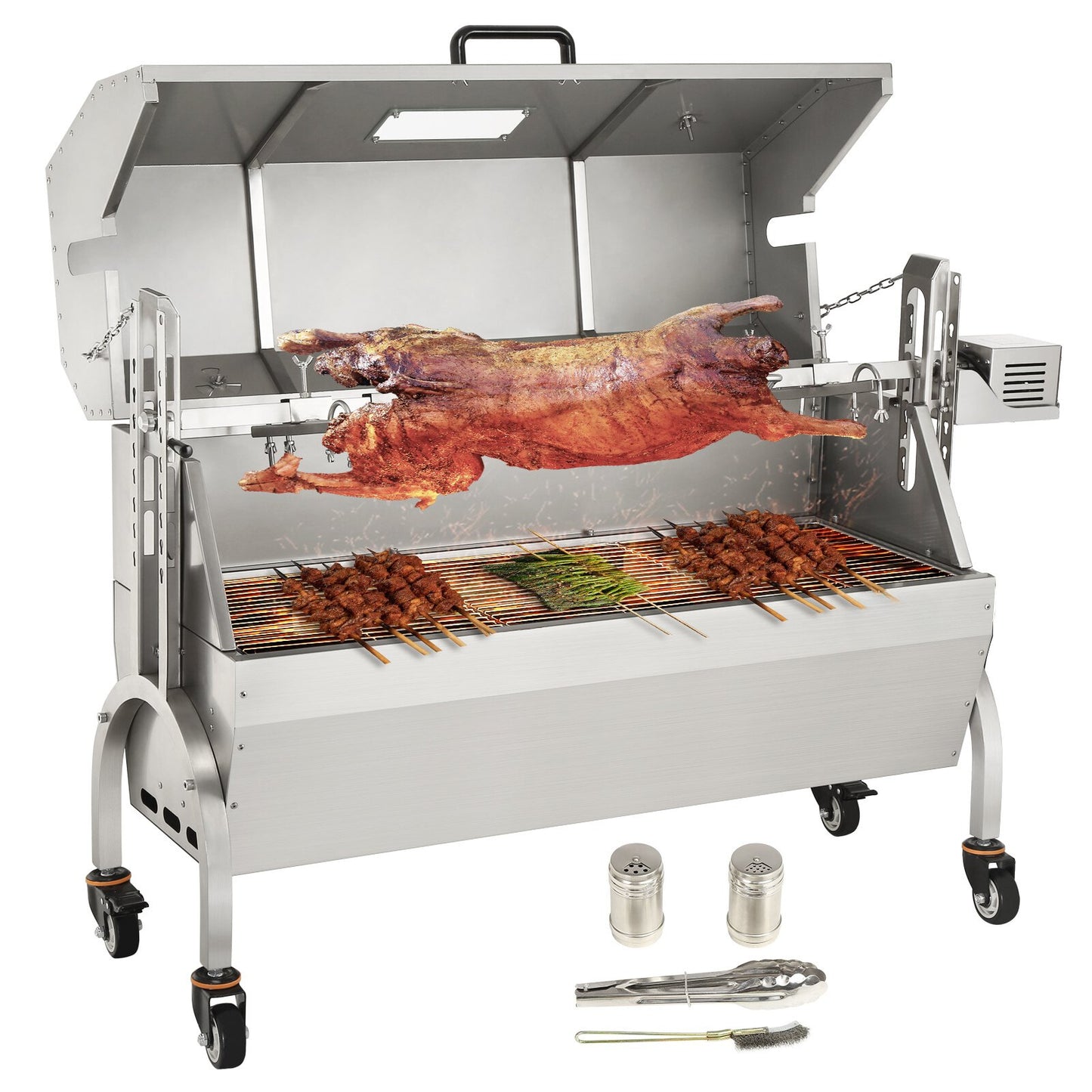 grelhador forno de leitao frango churrasco pernil etc novos com motor