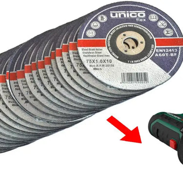 20X Discos 75Mm Para Rebarbadora Pequena 12V Parkside