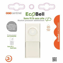 Cargar imagen en el visor de la galería, Pulsador para timbre SCS SENTINEL Ecobell CAC0050 Inalámbrico
