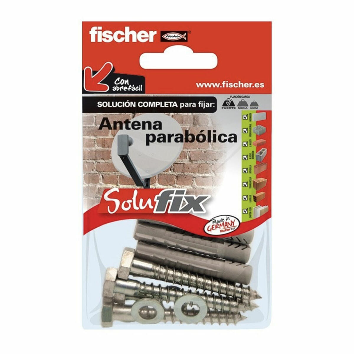 Kit de Fixação Fischer Solufix 502683 Antena de TV 13 Peças