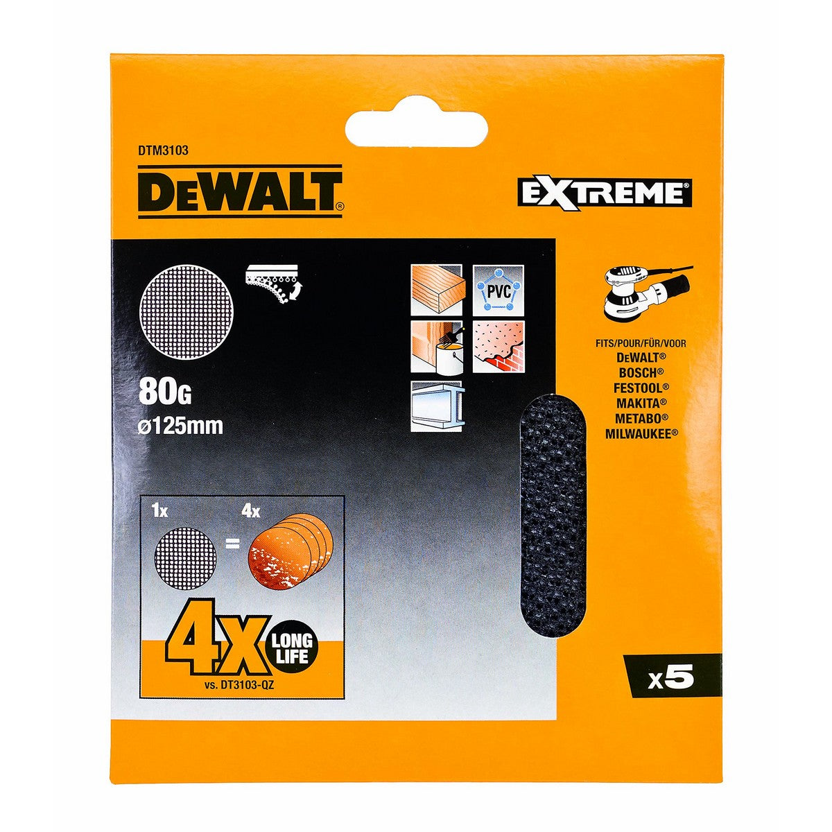 Dischi abrasivi Dewalt dtm3103-qz Ø 125 mm 80 g 5 Unità