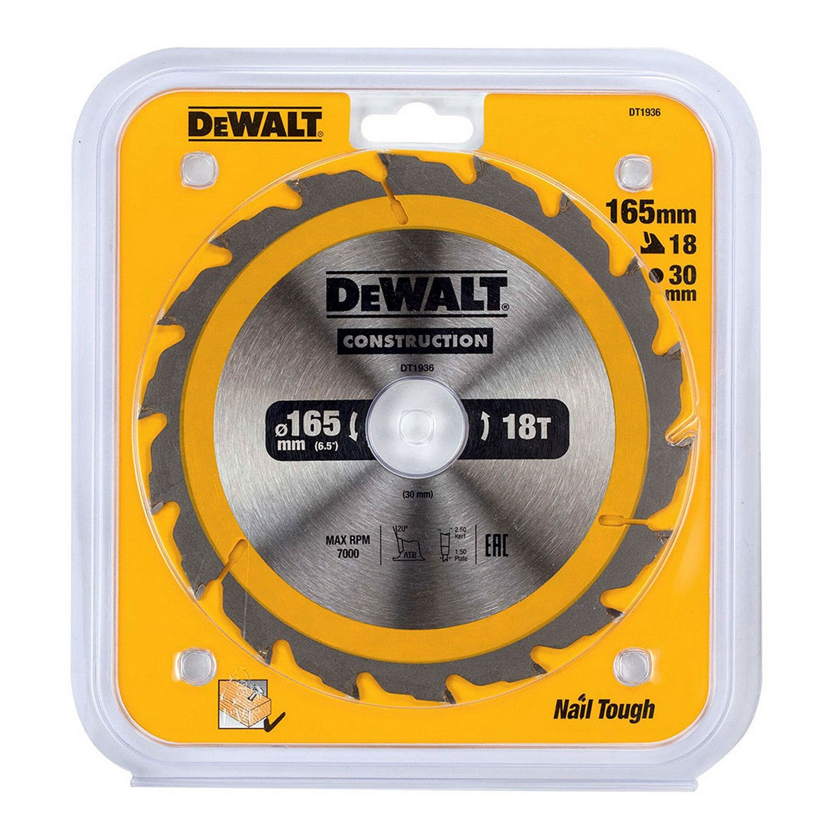 Disco de corte Dewalt dt1936-qz 165 x 30 mm