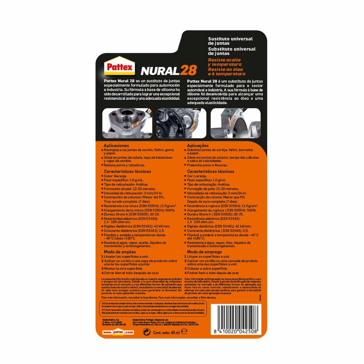 Adhesivo Instantáneo Pattex Nural 28 40 ml Naranja