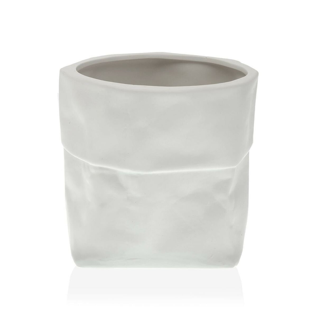 Vaso Versa Branco Cerâmica Plástico Quadrado 20 x 18 x 20 cm