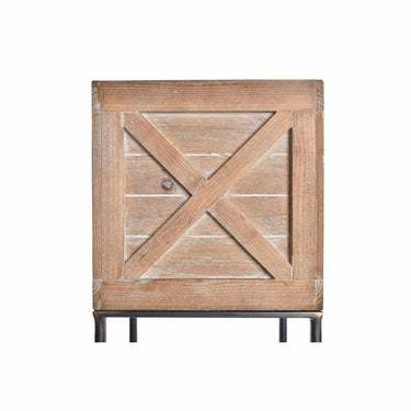 Set de Macetas DKD Home Decor Marrón Negro Madera Metal Loft 25 x 25 x 75 cm