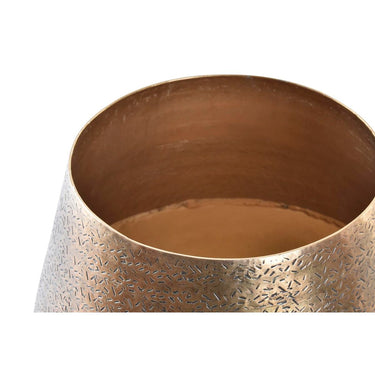 Macetero DKD Home Decor Dorado Plateado Aluminio Loft Desgastado Acabado envejecido 20 x 20 x 17 cm (2 Unidades)