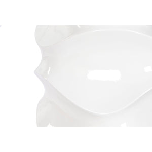 Vaso Home ESPRIT Bianco Fibra di Vetro Onde 44 x 44 x 101 cm