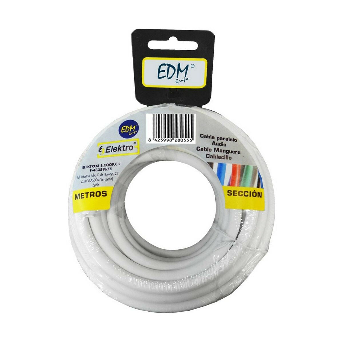 Cabo EDM 2 x 0,75 mm Branco 15 m