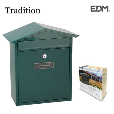 Caixa de correio EDM Tradition Aço Verde (26 x 9 x 35,5 cm)