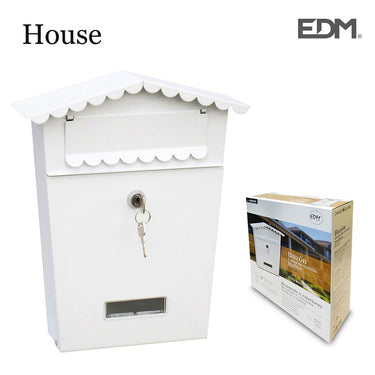 Caixa de correio EDM House Aço Branco (21 x 6 x 30 cm)