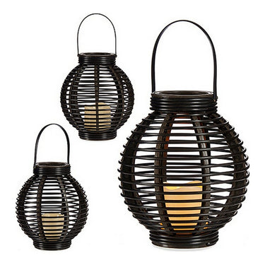 Lanterna Candela LED Marrone Plastica (21 x 25 x 21 cm)