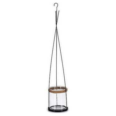 Portacandele Nero Trasparente Metallo Cristallo