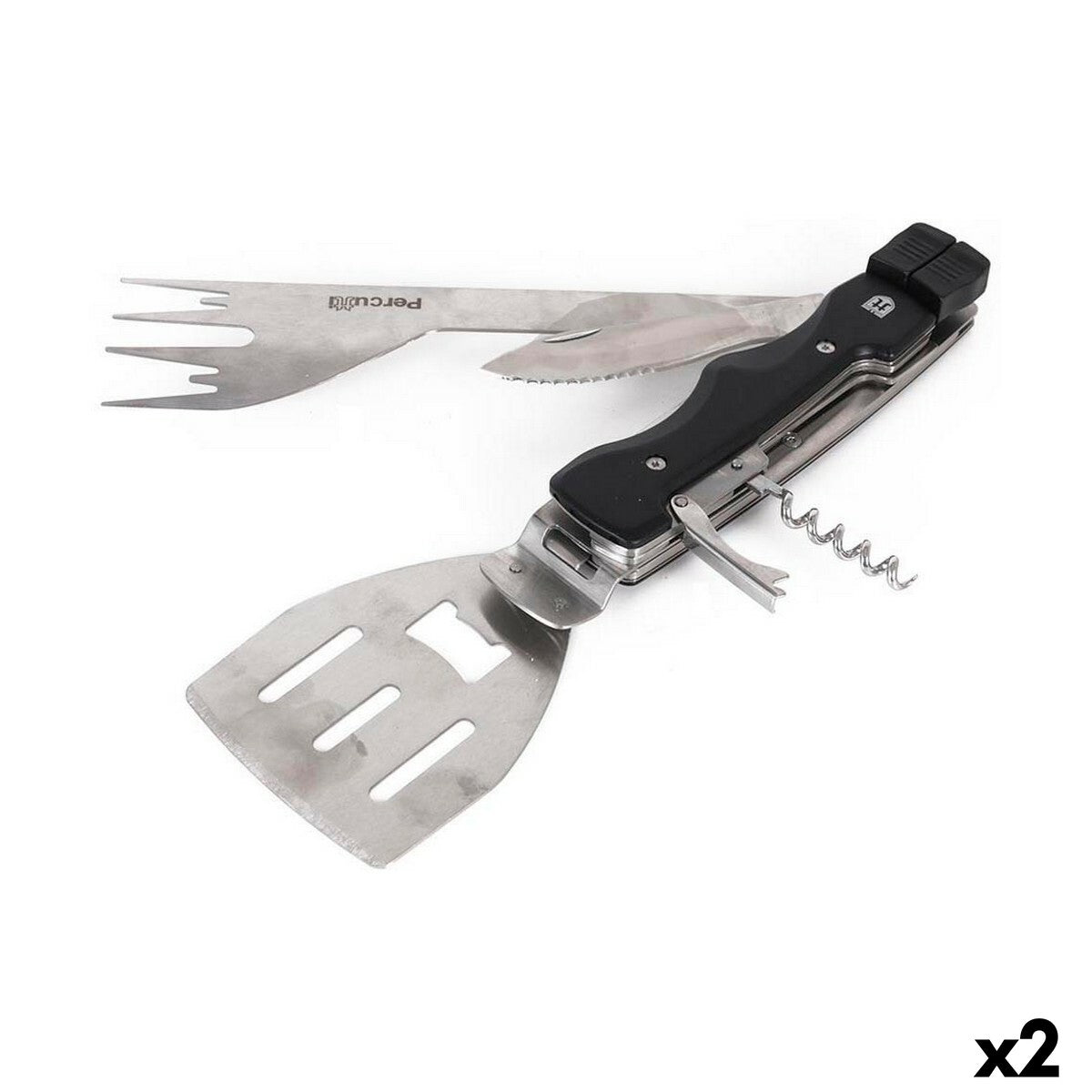 Accessorio multiuso Percutti 7 in 1 Barbecue 30 x 10 x 3,5 cm (2 Unità)