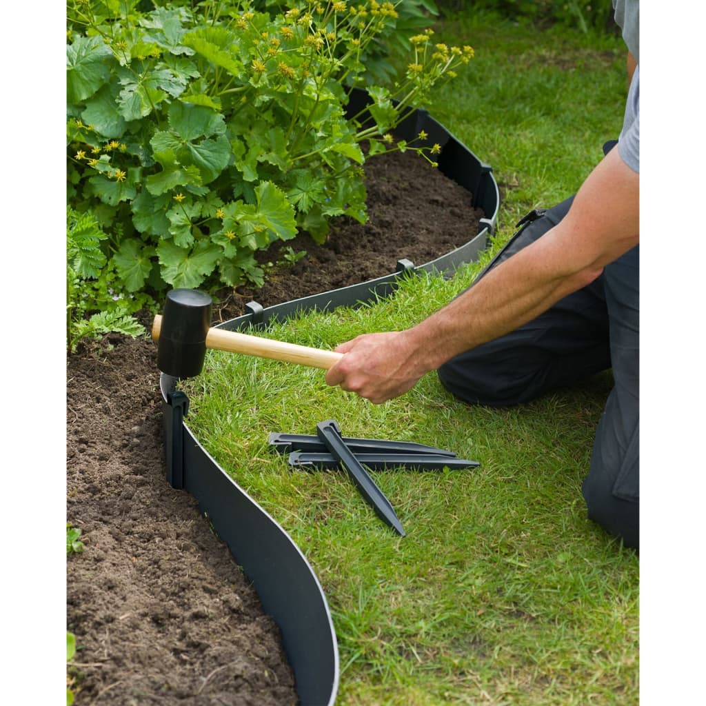 Nature Estacas de enterrar para jardim 10 pcs pequenas preto