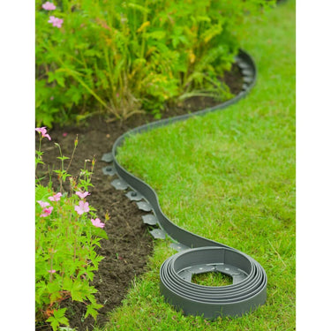 Nature Limitador de bordas de jardim 5 cm x 10 m cinzento