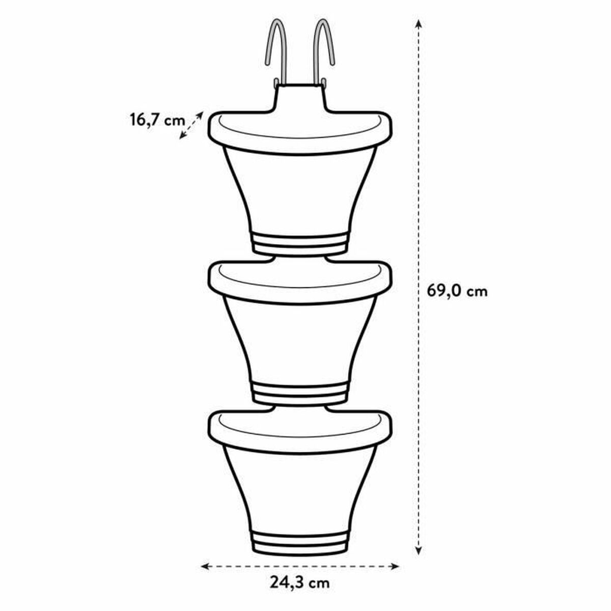 Vaso Elho 472112415000 Branco Retangular Moderno Ø 26,7 x 29,7 cm