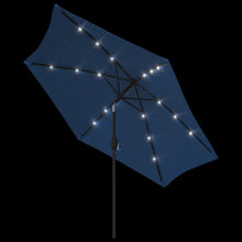 Carica l&#39;immagine nel visualizzatore di Gallery, Guarda-sol exterior c/ luzes LED poste aço 300 cm azul-ciano
