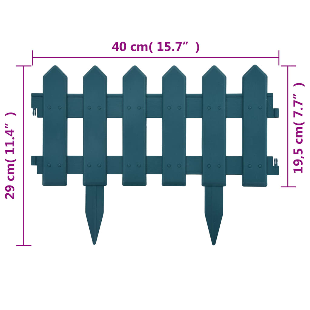 Bordas de relvado 25 pcs 10 m PP verde