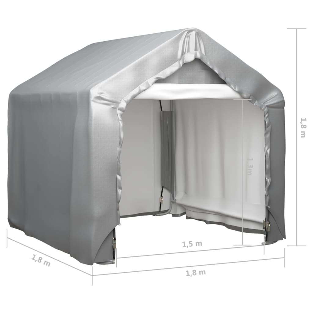 Tenda de armazenamento 180x180 cm aço galvanizado cinzento