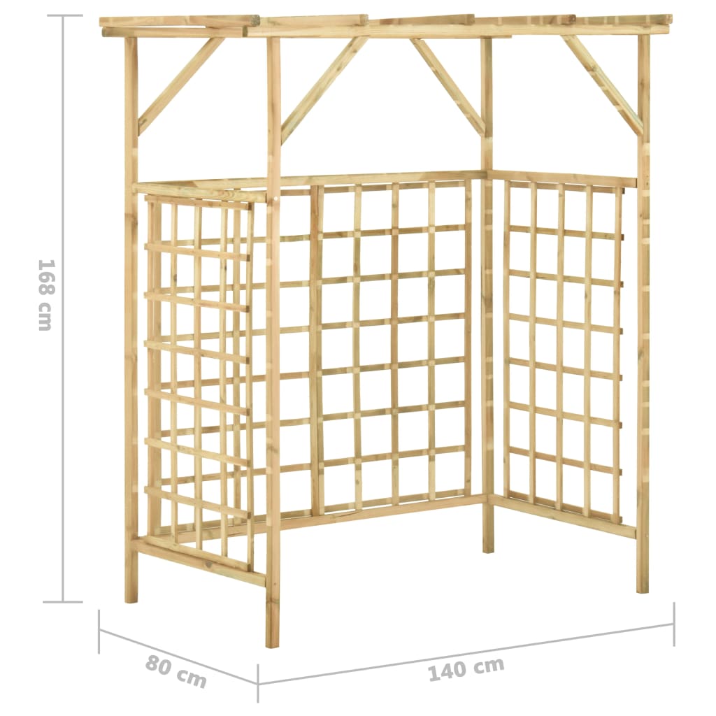 Pérgola jardim p/ caixotes duplos madeira de pinho impregnada