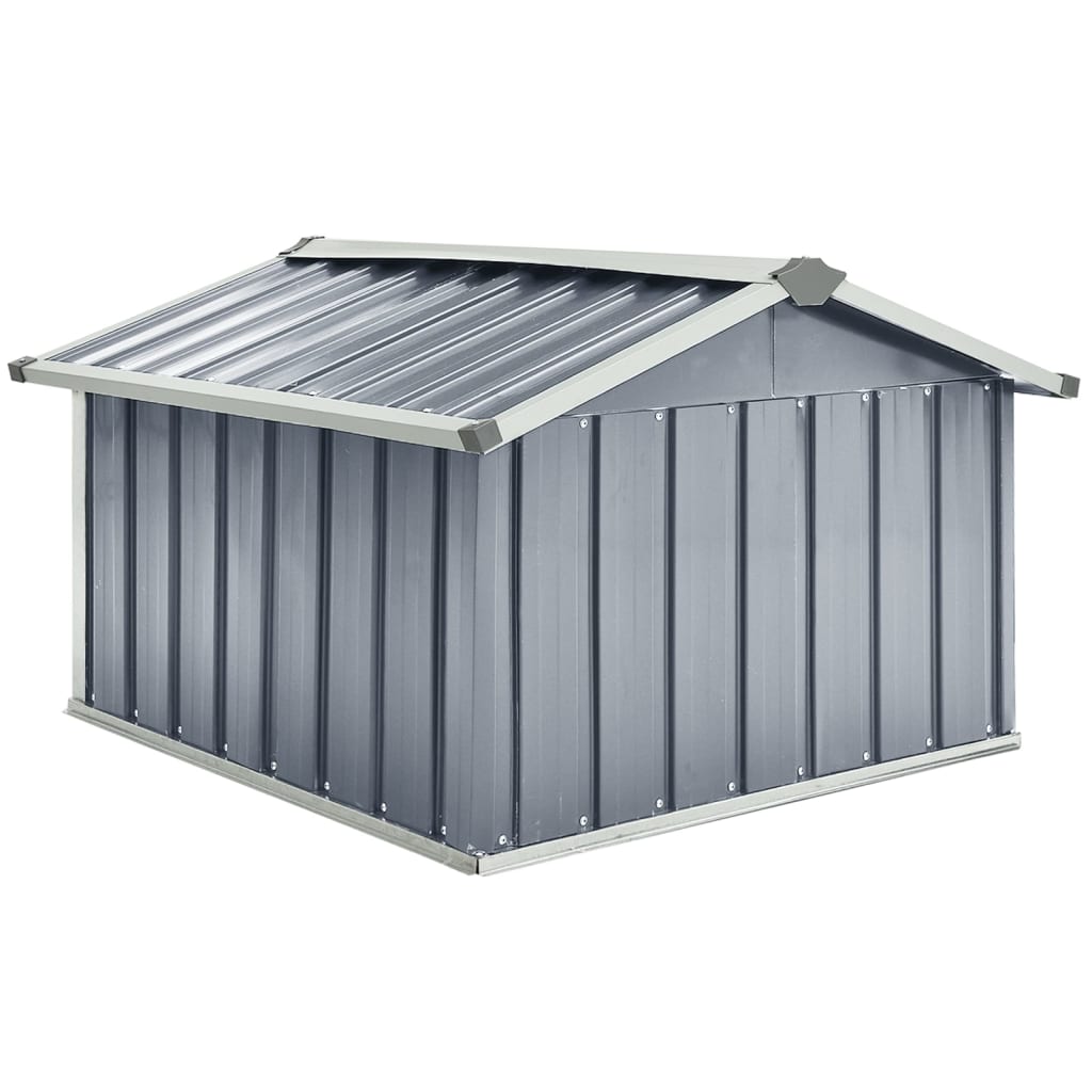 Abrigo para corta-relva 92x97x63 cm aço galvanizado cinzento