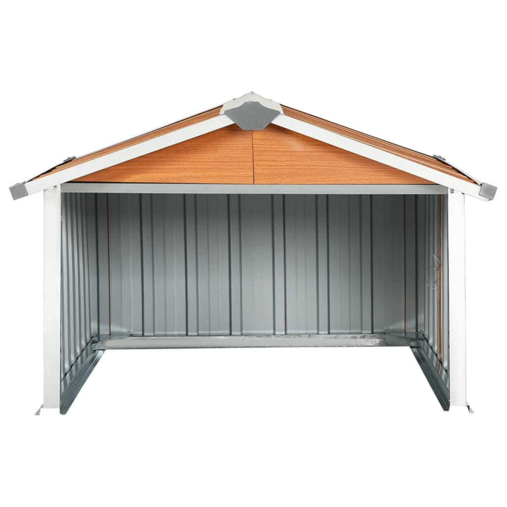 Abrigo para corta-relva 92x97x63 cm aço galvanizado castanho