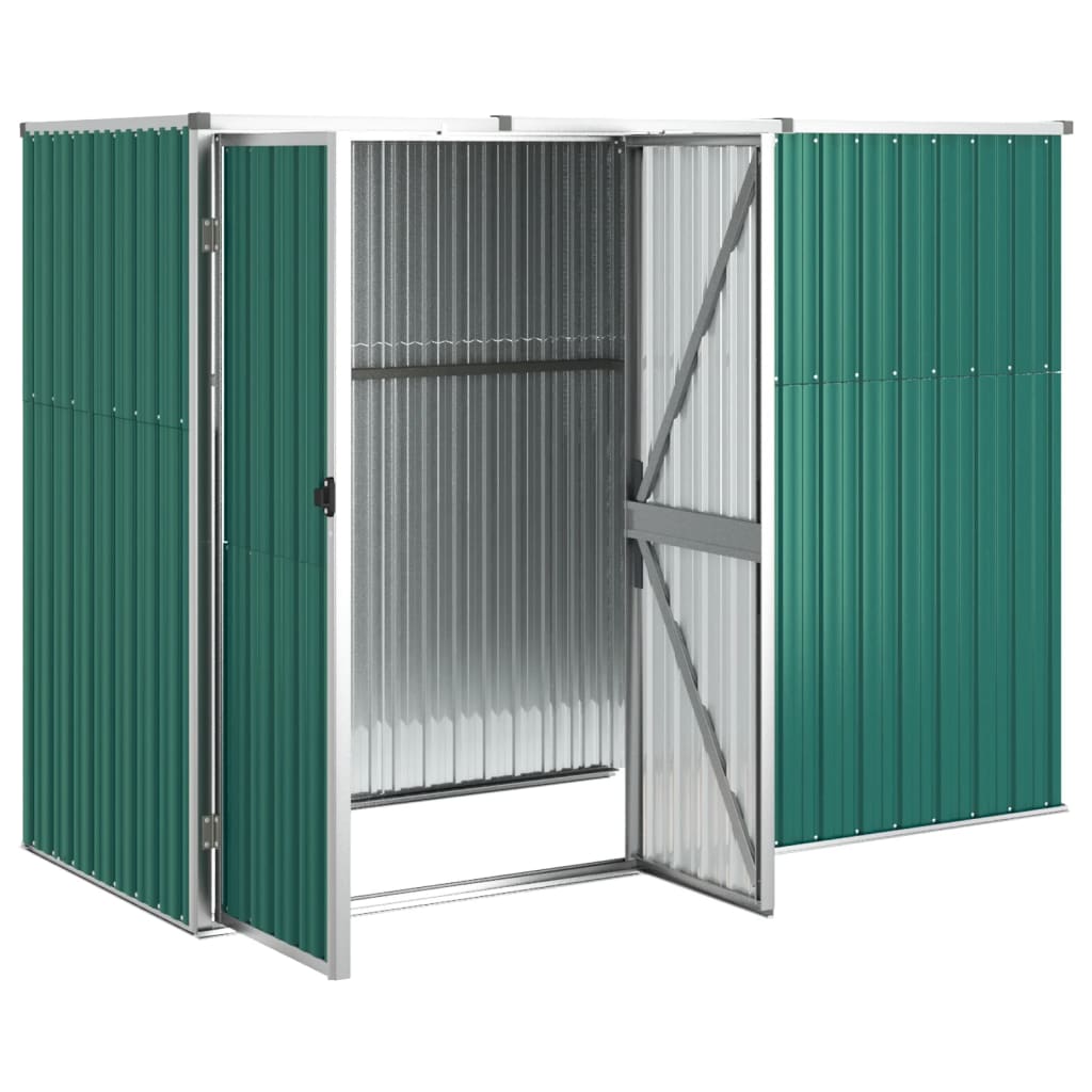 Abrigo p/ ferramentas jardim 225x89x161cm aço galvanizado verde