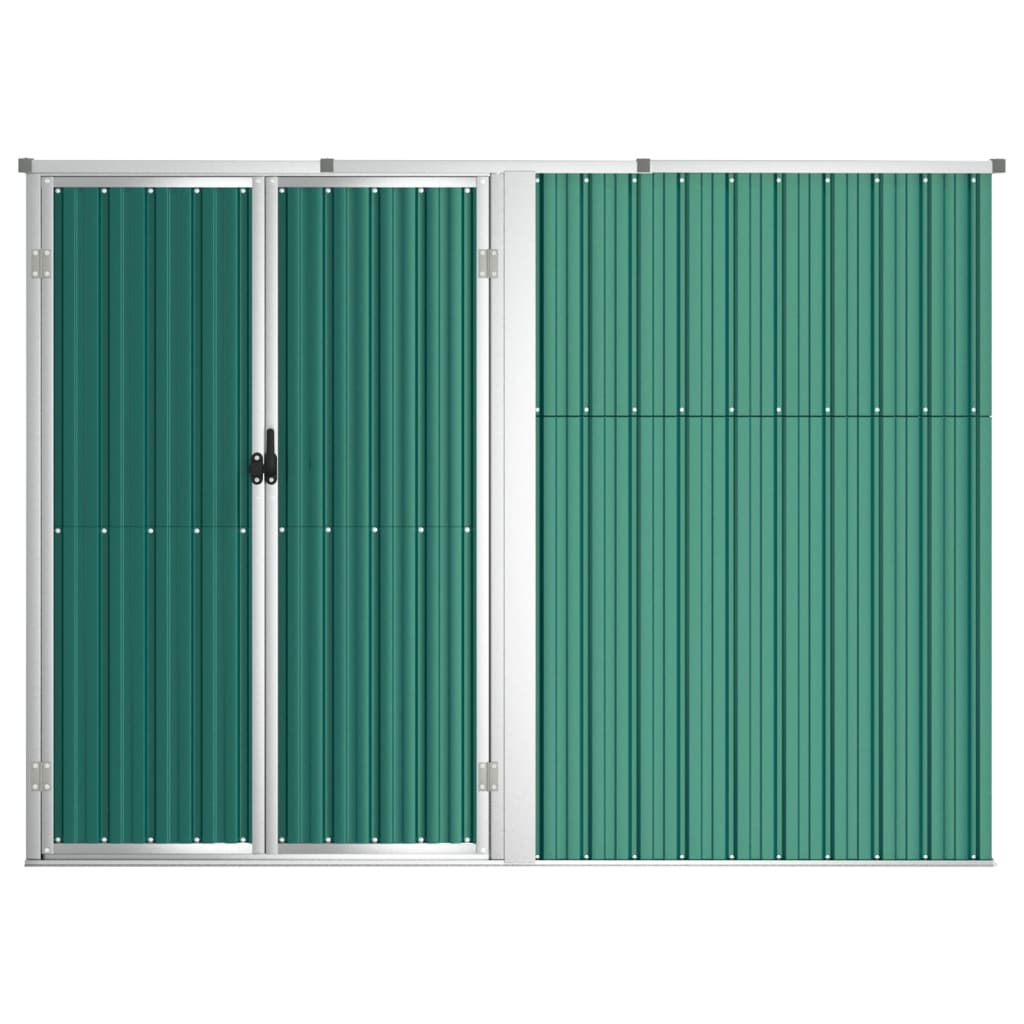 Abrigo p/ ferramentas jardim 225x89x161cm aço galvanizado verde