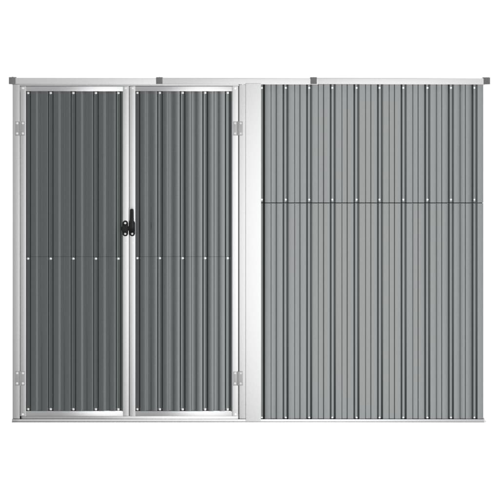 Abrigo p/ ferramentas jardim 225x89x161cm aço galvanizado cinza