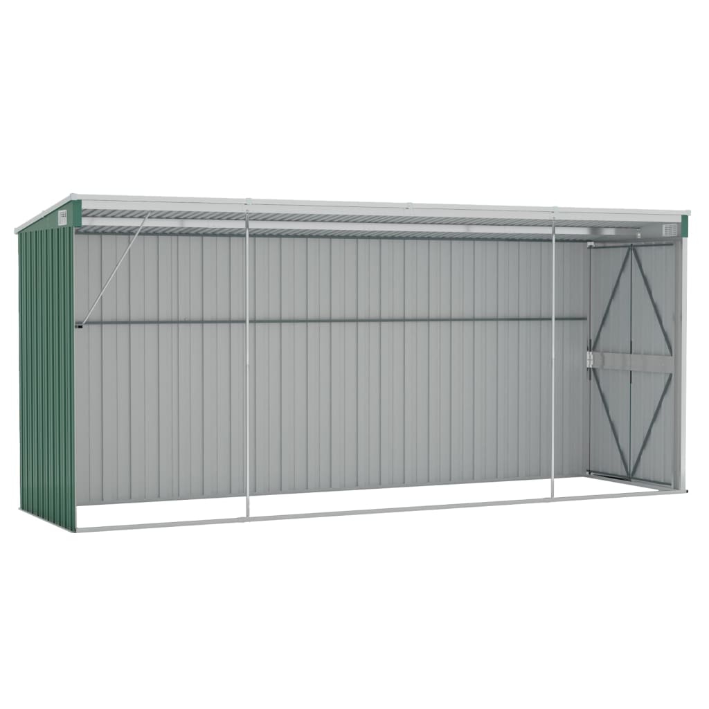 Abrigo suspenso p/ jardim 118x382x178 cm aço galvanizado verde