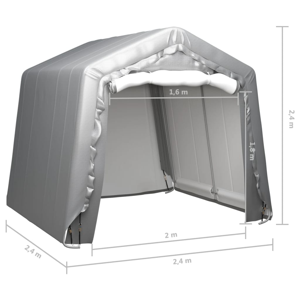 Tenda de armazenamento 240x240 cm aço cinzento