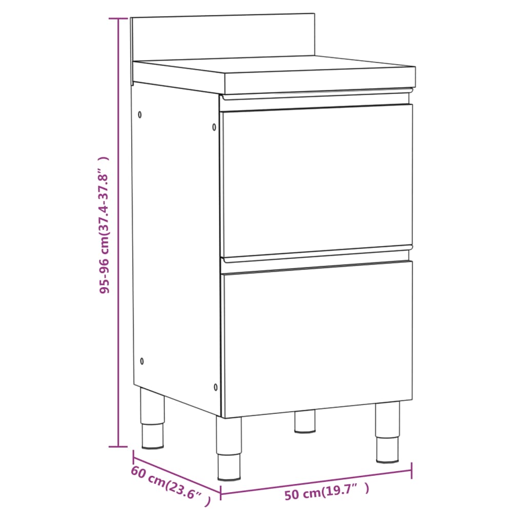 Armários de cozinha comerciais 3 pcs aço inoxidável