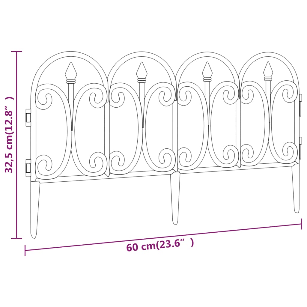 Bordas de relvado 17 pcs 10 m PP branco