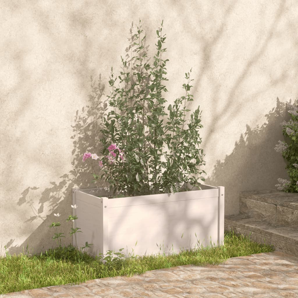 Vasos/floreiras de jardim 2 pcs 100x50x50cm pinho maciço branco