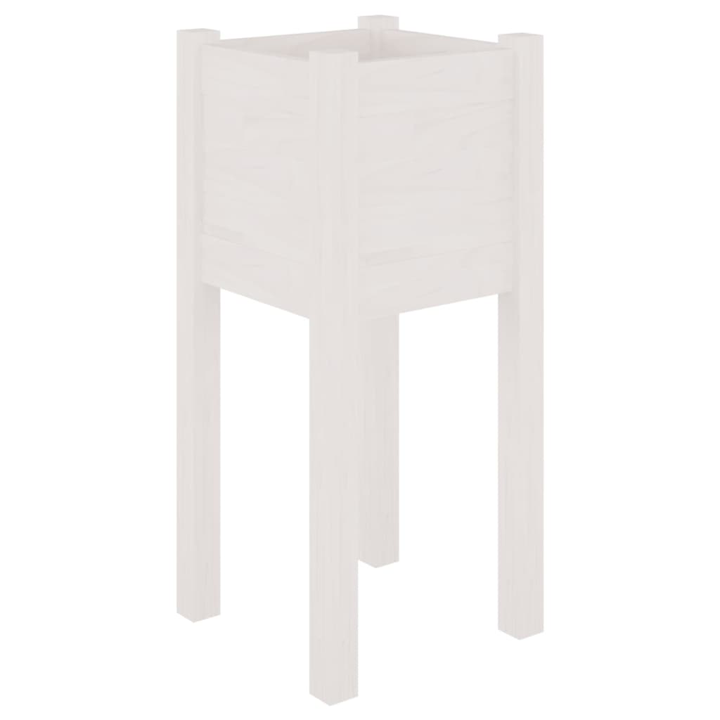 Vasos/floreiras de jardim 2 pcs 31x31x70 cm pinho maciço branco