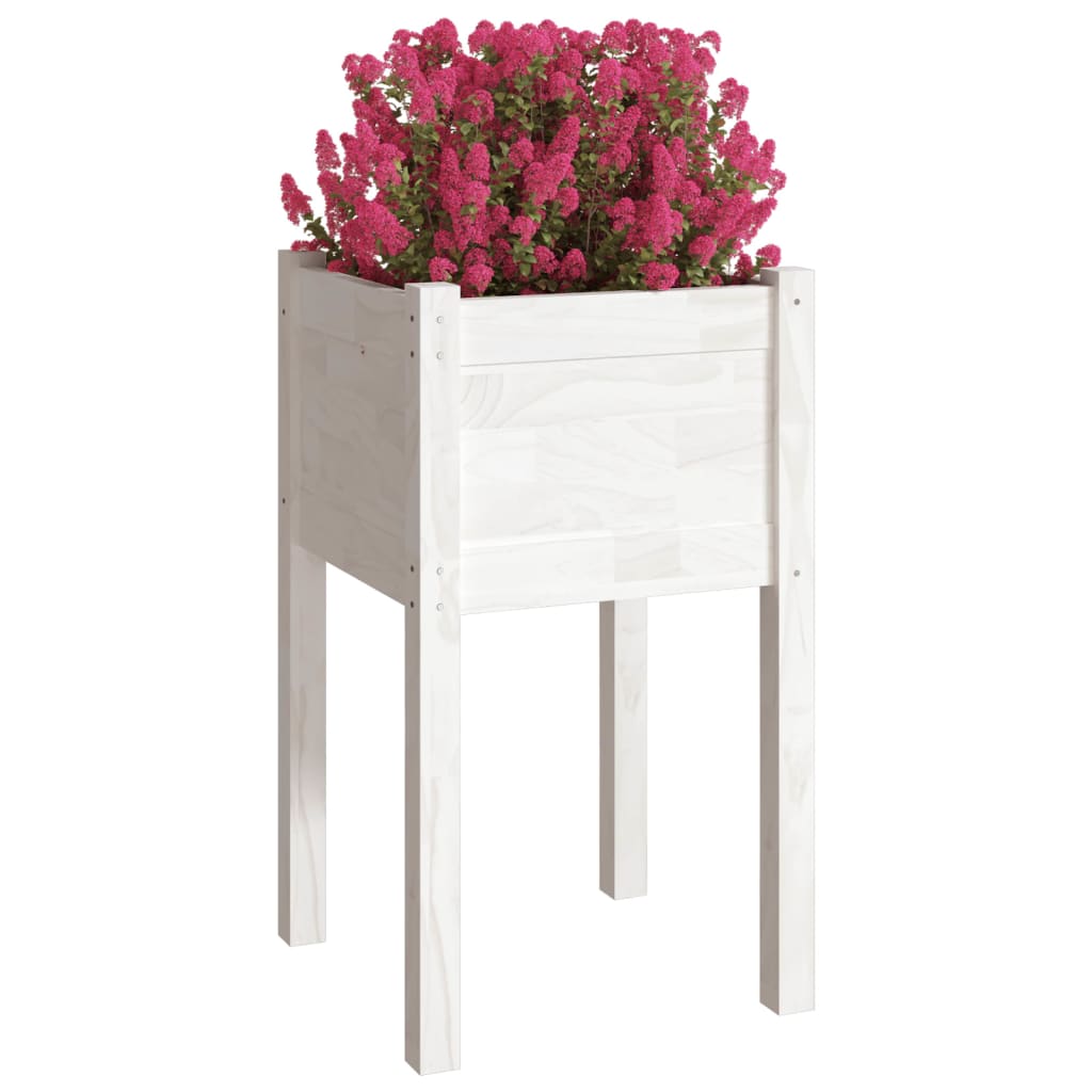 Vasos/floreiras de jardim 2 pcs 40x40x70 cm pinho maciço branco