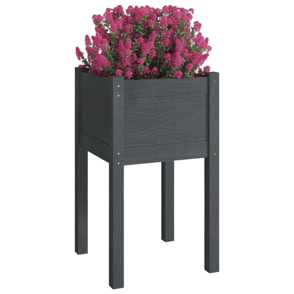 Vasos/floreiras de jardim 2 pcs 40x40x70 cm pinho maciço cinza