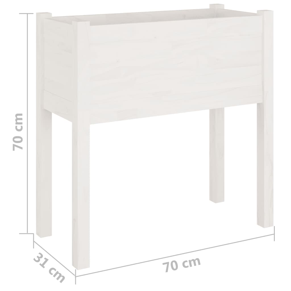 Vasos/floreiras de jardim 2 pcs 70x31x70 cm pinho maciço branco