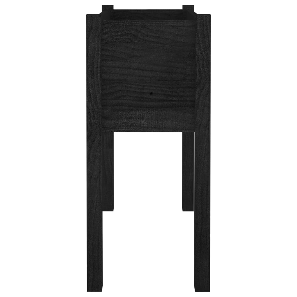 Vasos/floreiras de jardim 2 pcs 70x31x70 cm pinho maciço preto