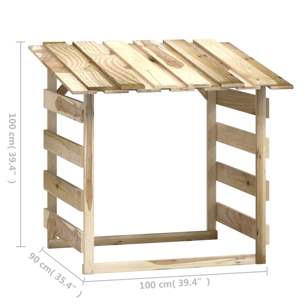 Pérgolas com telhados 3 pcs pinho impregnado 100x90x100 cm