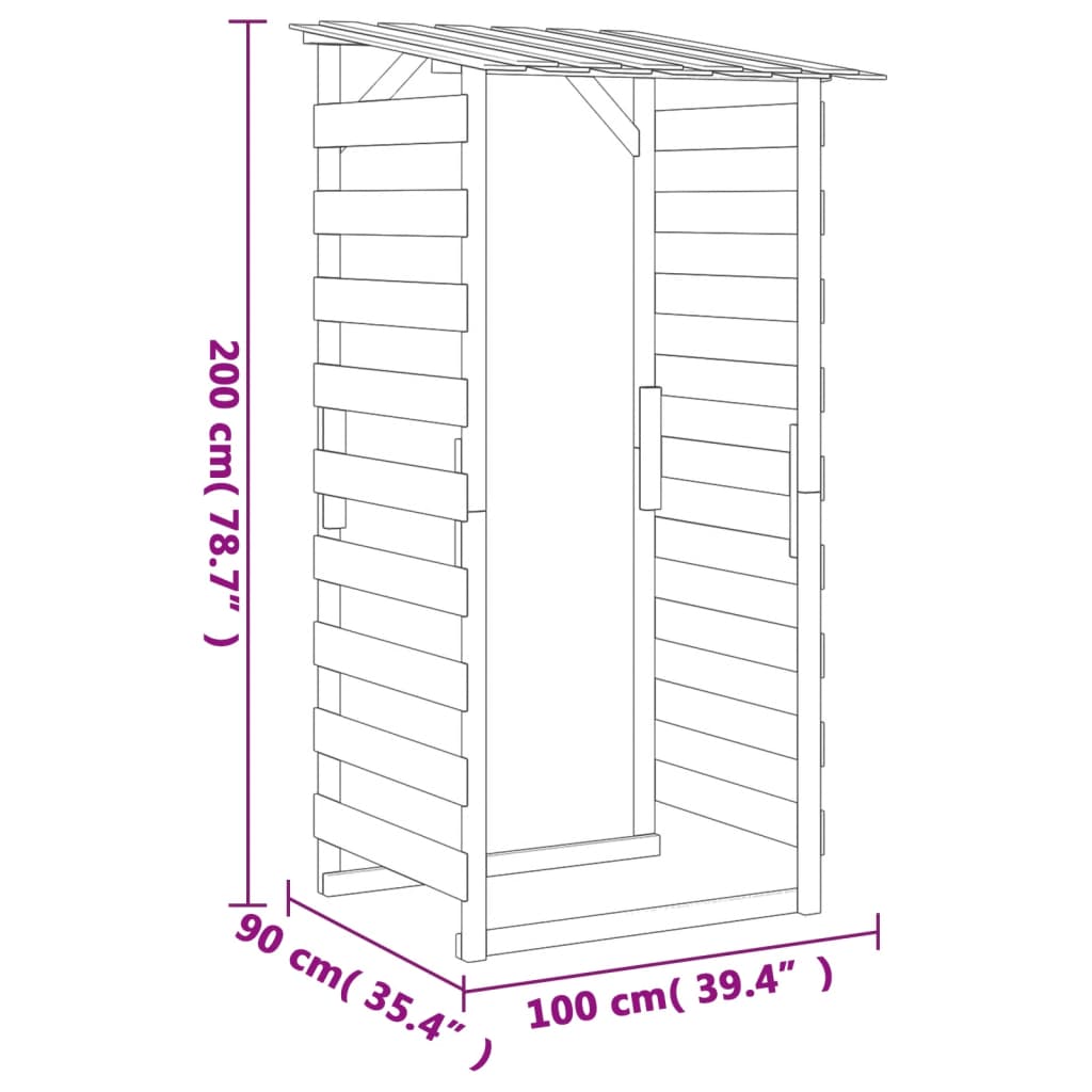 Pérgolas com telhados 3 pcs pinho impregnado 100x90x200 cm