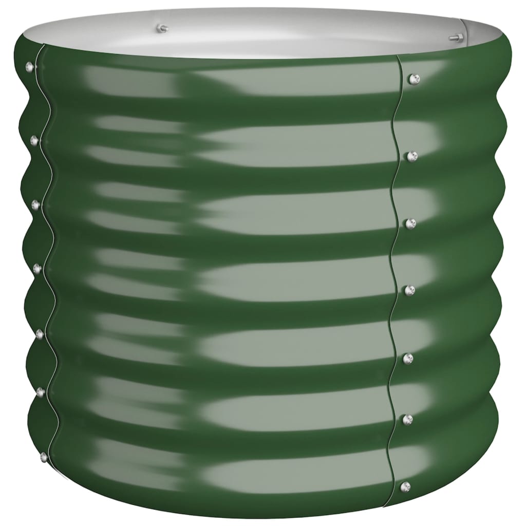 Vaso/floreira de jardim aço revestido a pó 40x40x36 cm verde