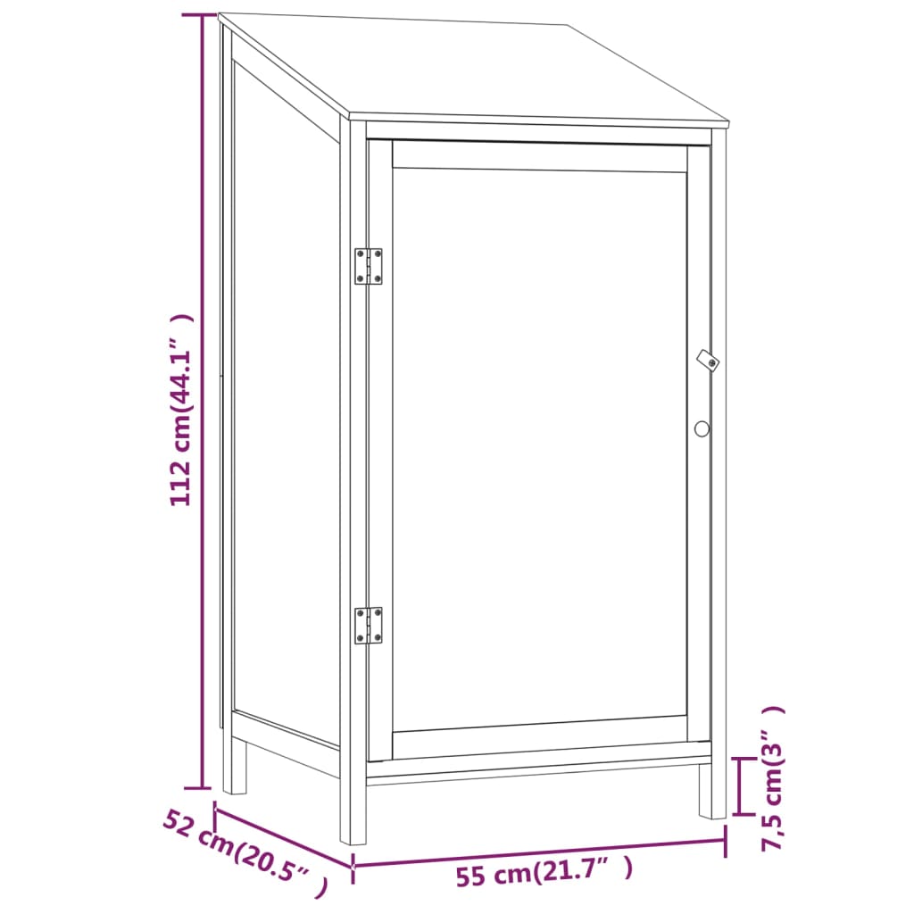 Abrigo de jardim 55x52x112 cm madeira de abeto maciça branco