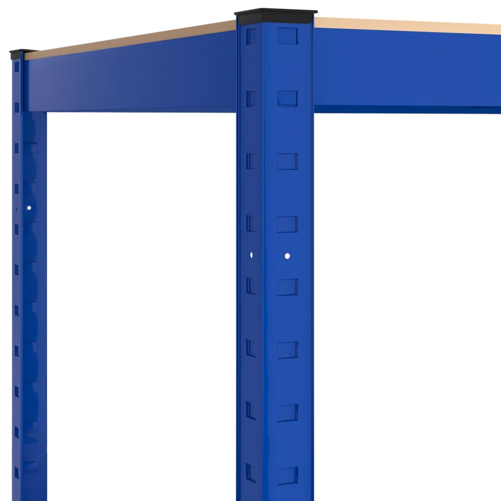 5-Layer Storage Shelf Blue Steel&Madeira de engenharia