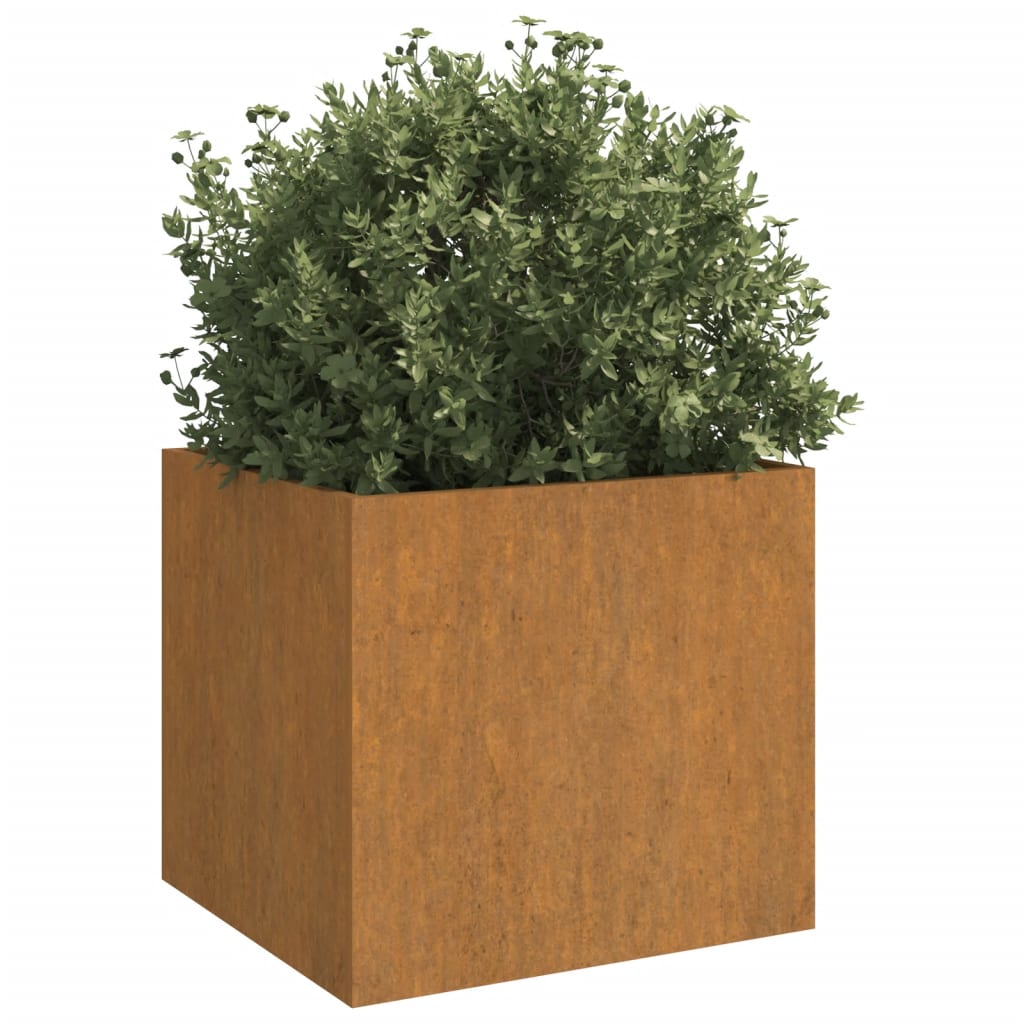 Vaso/floreira 42x40x39 cm aço corten