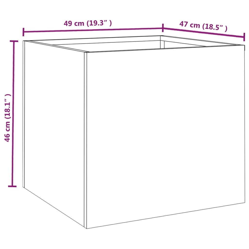 Vaso/floreira 49x47x46 cm aço corten