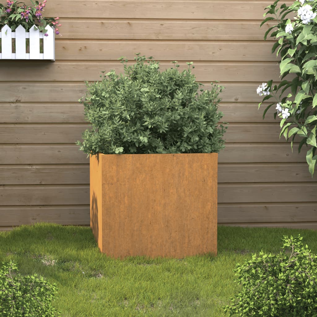 Vaso/floreira 49x47x46 cm aço corten